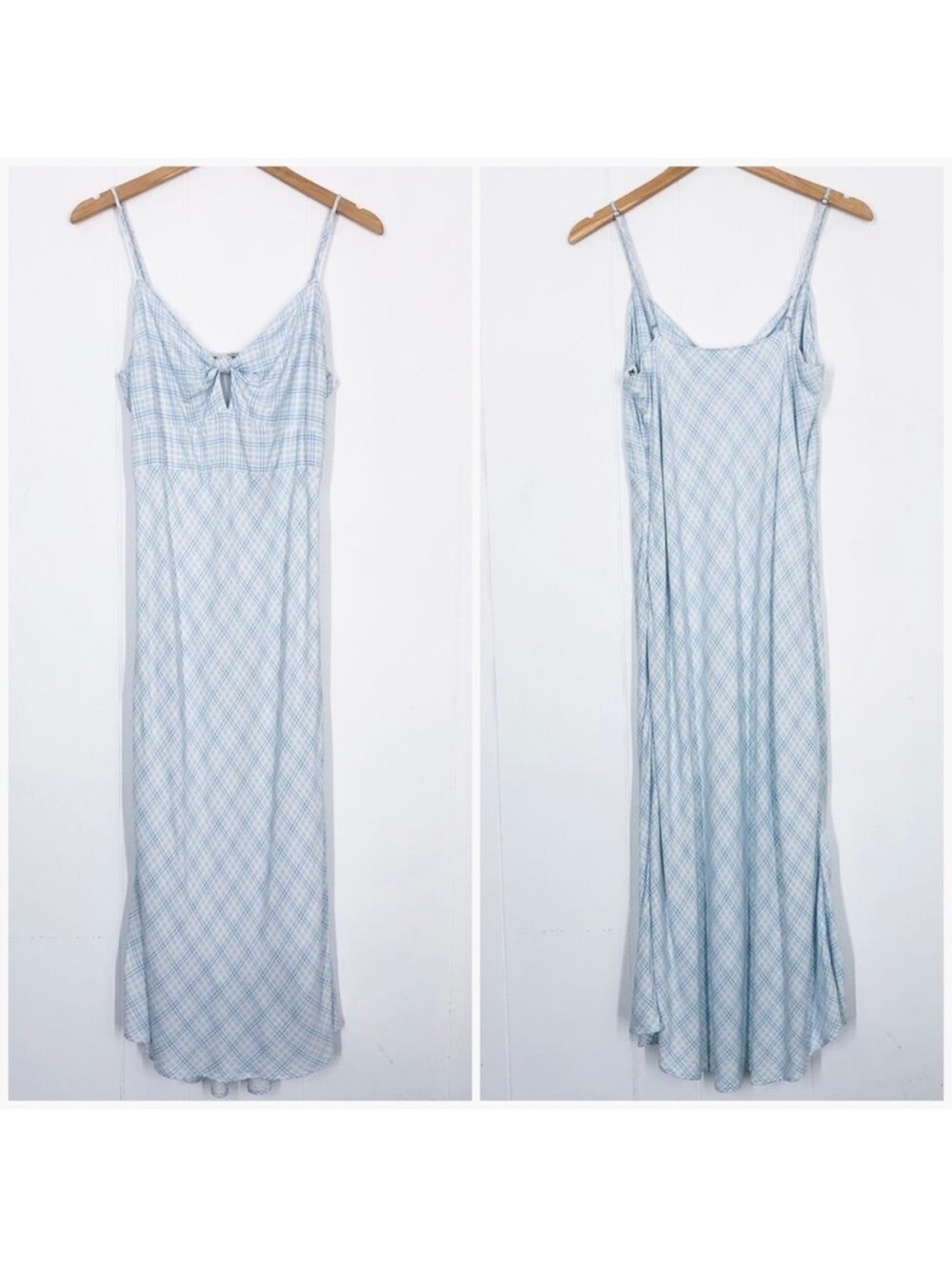 Abercrombie & Fitch Midi Slip Dress Prairie Cottagecore Size Medium Blue White